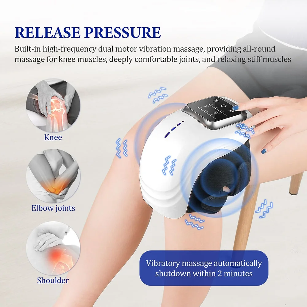 Heating Knee Massager Hot Compress Far Infrared Vibration Kneecap Brace Relieve Rheumatic Arthritis Pain Relax Leg Muscles