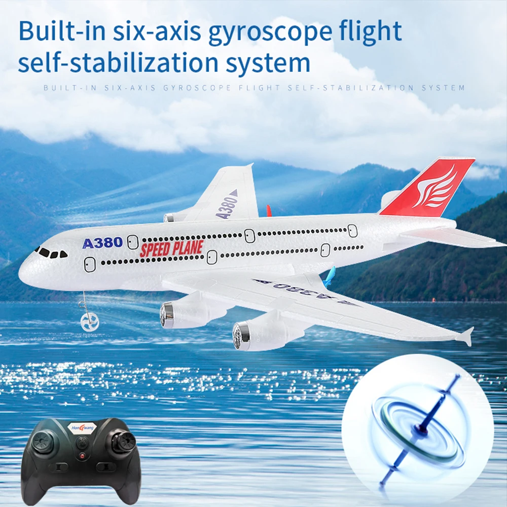 

A380 RC Airplane, Airbus Boeing 747 3CH 2.4G Remote Control Toy With LED Lights EPP Aircraft Glider For Beginners Kids Gifts