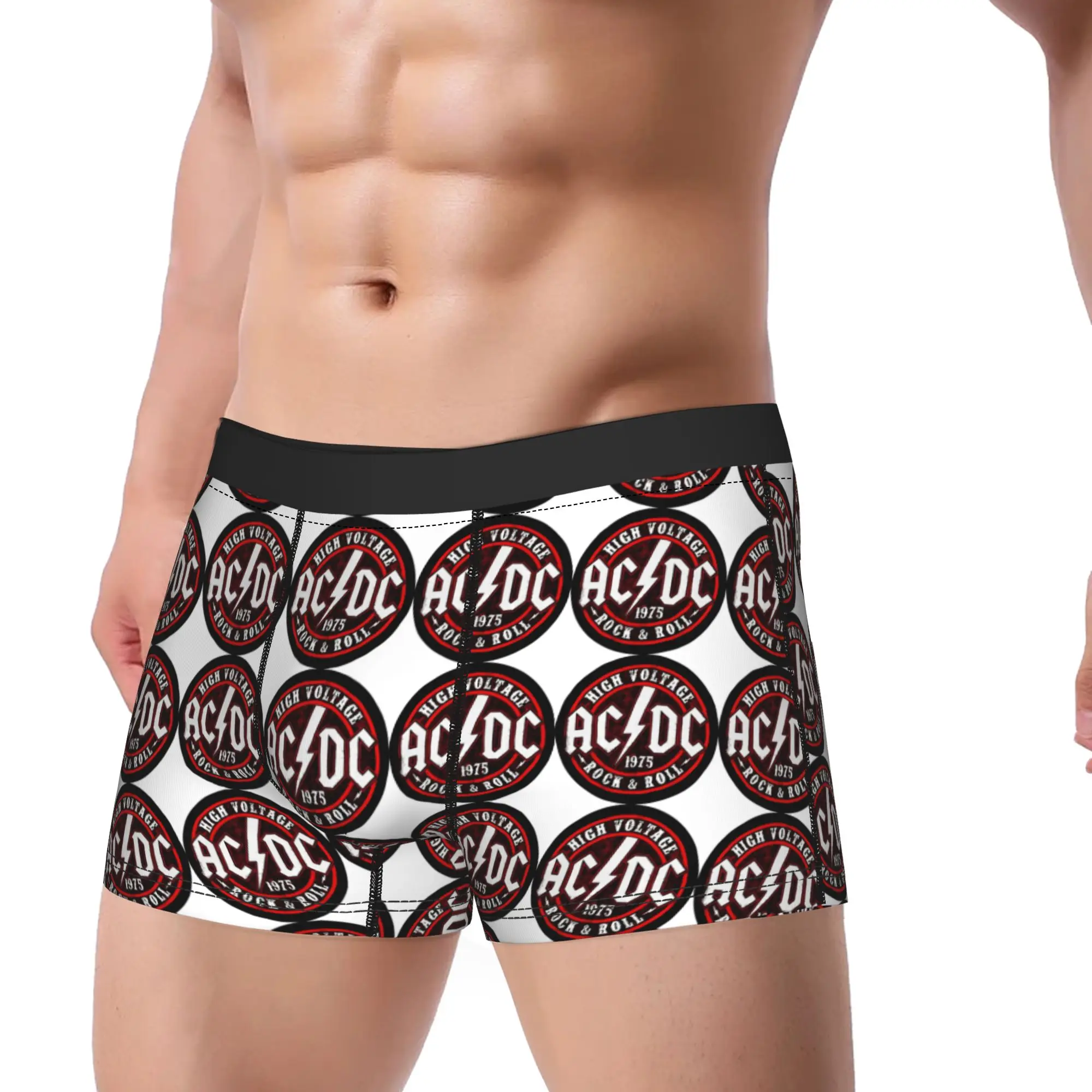 

Heavy AC Metal Underwear Music DC Rock Men Panties Design Funny Trunk High Quality Shorts Briefs Big Size