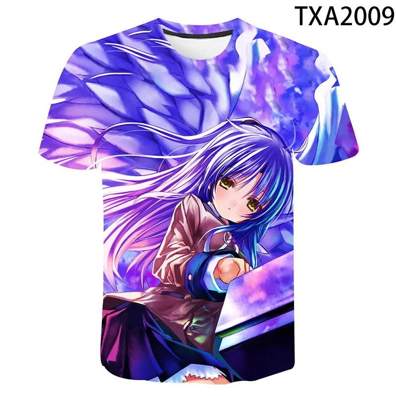 New Summer Angel Beats Printed 3D T-shirt Men Women Children Summer Cool Tee Tops Male Streetwear Cool T Shirt Boy Girl Kids