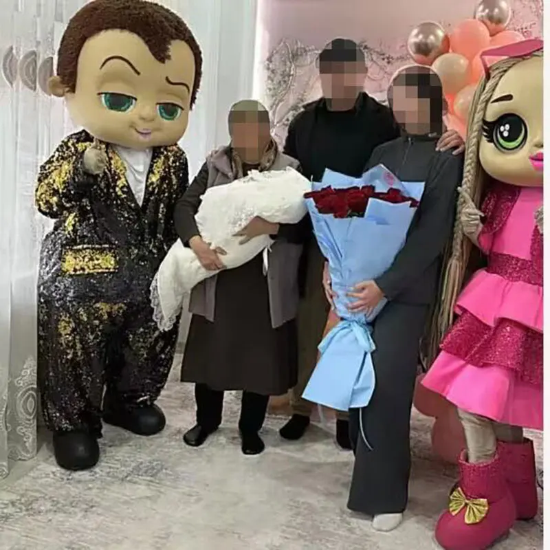 Pretty Girl And Boy Mascot Cosplay Costumes Adults Christmas Halloween Cosplay Dress Birthday Party Stage Performance Suits