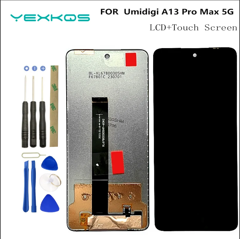 Original For UMIDIGI A13 Pro Max 5G LCD Display Front Touch Screen Panel Replacement For UMIDIGI A13Pro Max 5G + Glue