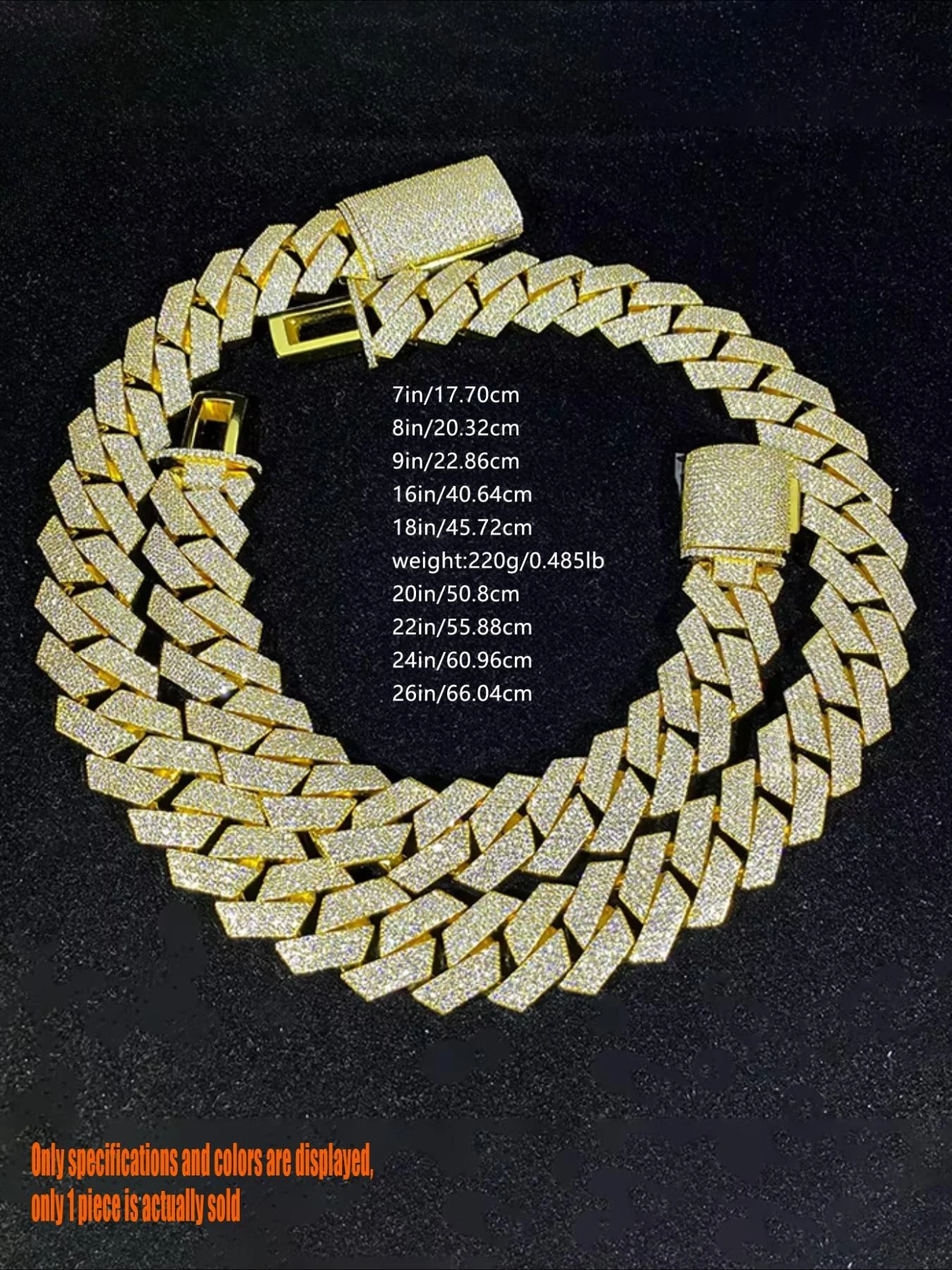 Four-row Tightly Set Ice Diamond Cuban Link Chain, 20mm Standard Popular Size, Classic Style in American Hip-hop Rapper Fashion,