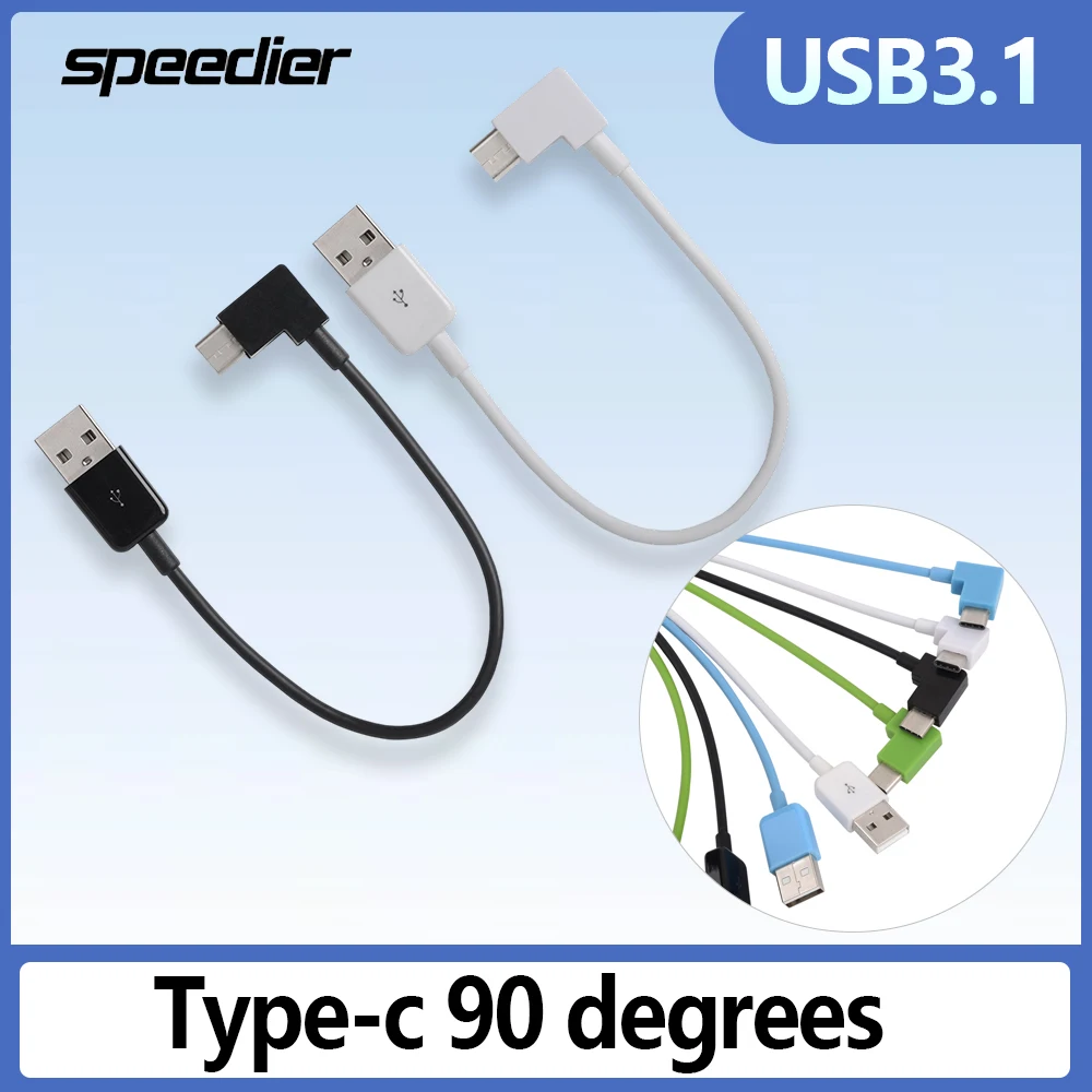 

USB 3.1 To Type C 2.0 90 Angle Data Charging Elbow Riser Cable tipo USB C for Tablet Mobile Phones Xiaomi Huawei P10 Samsung