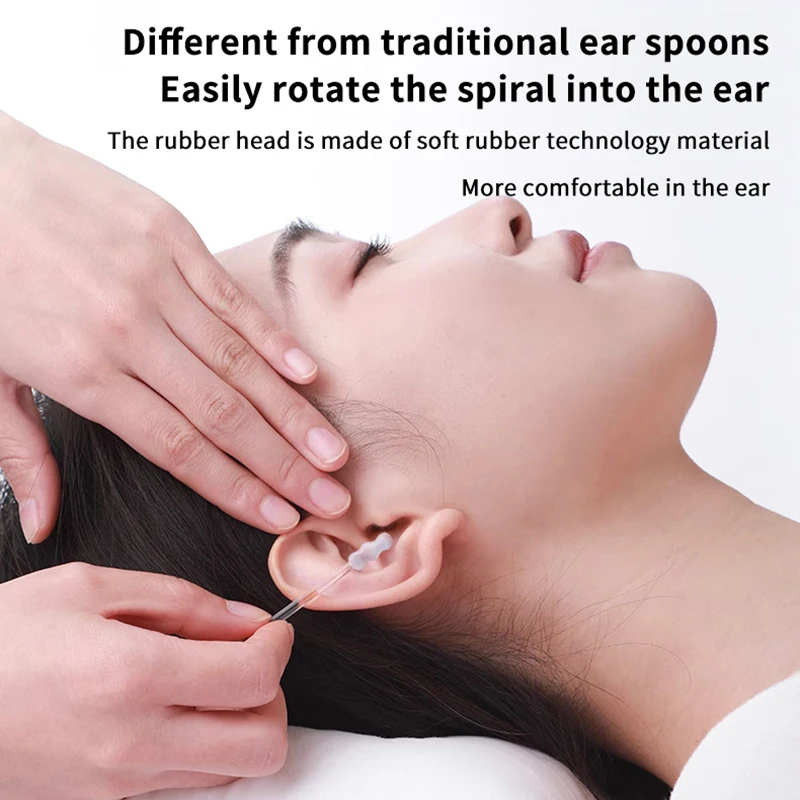 24PCS/Box New Silicone Disposable Ear Swabs Soft Ear Cleaner Sticky Ear Swabs Sticky Earwax Remover Stick Adults