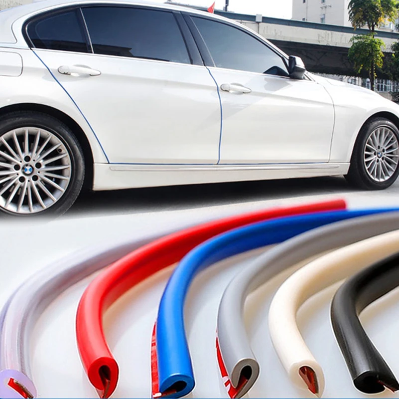 2/5/10M Car Door Protector U Type Universal Car Door Edge Guards Strip Rubber Moulding Sealing Scratch Protector Strip for Auto