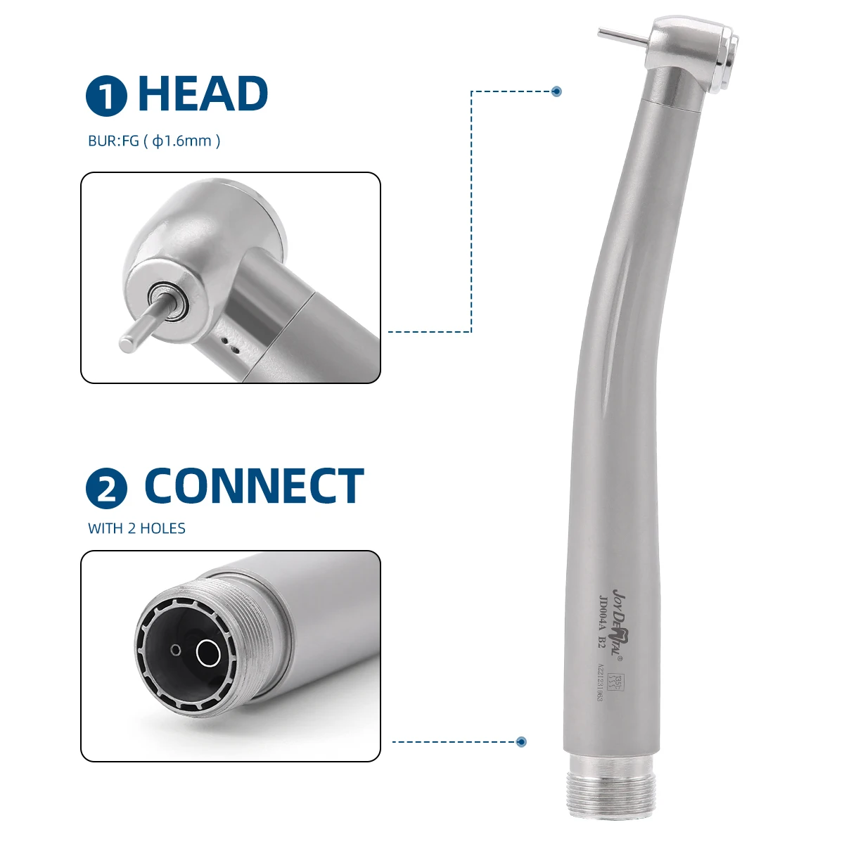 Dental High & Low Speed Handpiece Kit Standard Head Push Button Contra Angle Air Motor Straight Handpiece 2/4 Holes