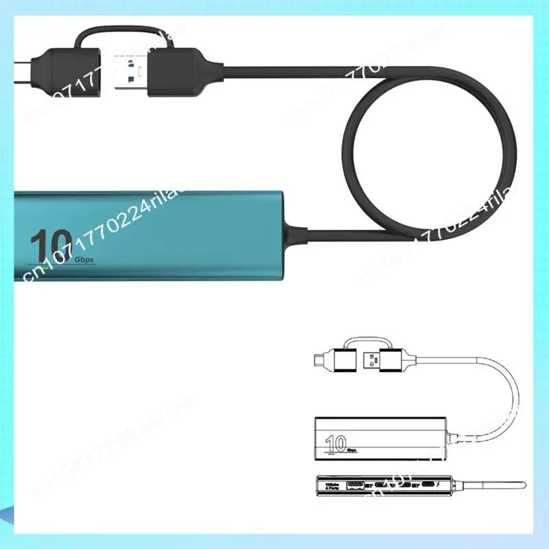 A17Z USB C Hub 10 Gbps USB 3.2 GEN 2 HUB Adaptador multifuncional divisor para Windows Mac OS Linux Ipad