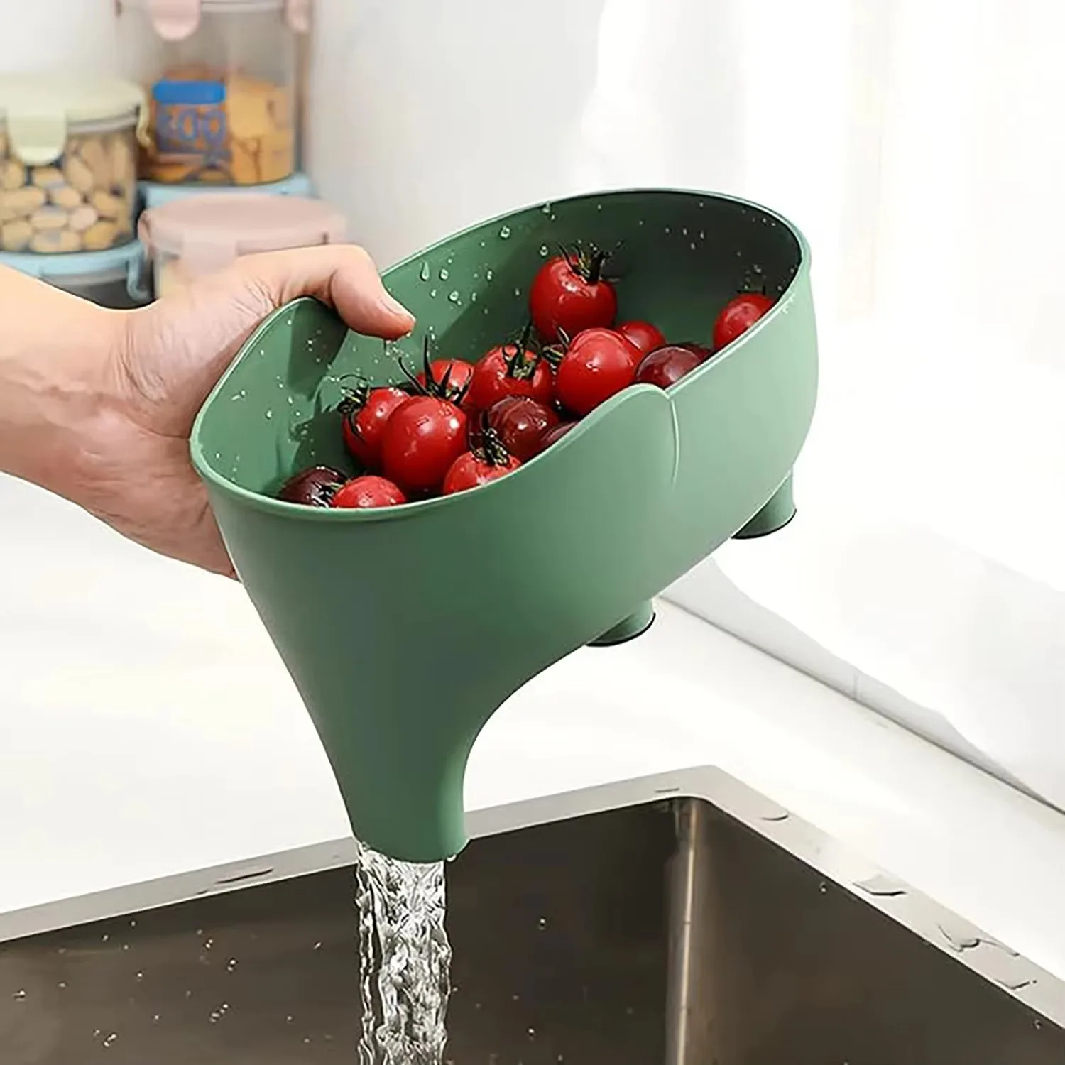 Elephant Drain Basket Multi-purpose Kitchen Storage Drain Basket Household Fruit and Vegetable Basket Plastic Drain Basin