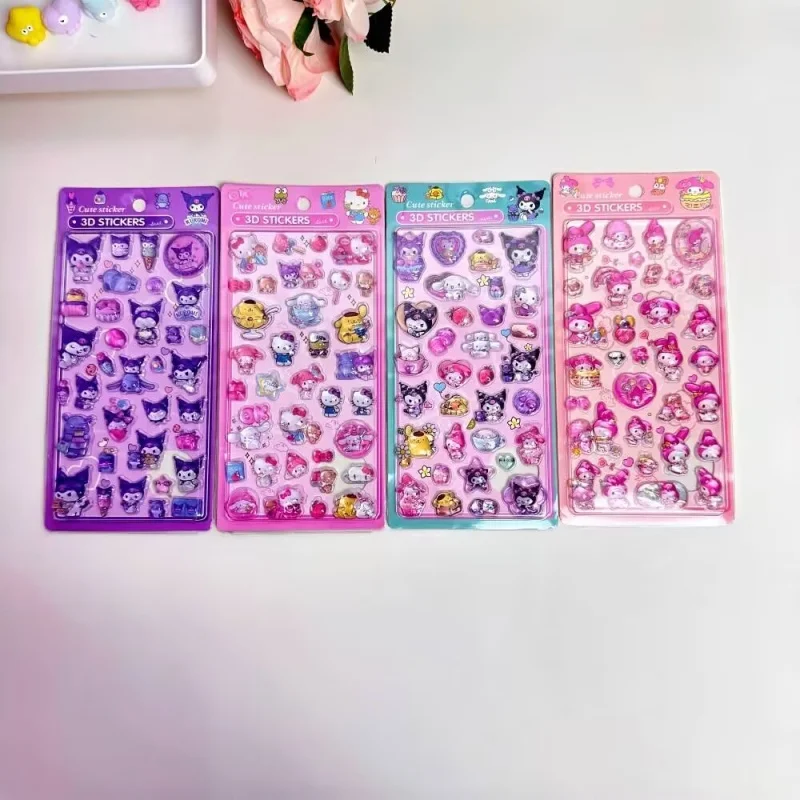 20pcs/lot Sanrio Kuromi Melody Cinnamoroll Stickers Cute Scrapbooking DIY Diary Decorative Stationery Sticker Album Stick Label