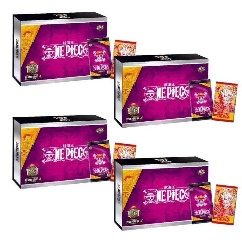 

4 BOX Cartas One Piece Cards Booster Box Card Box Collection Letters Sanji One Piece Anime Paper Cards Anime Collection Cards