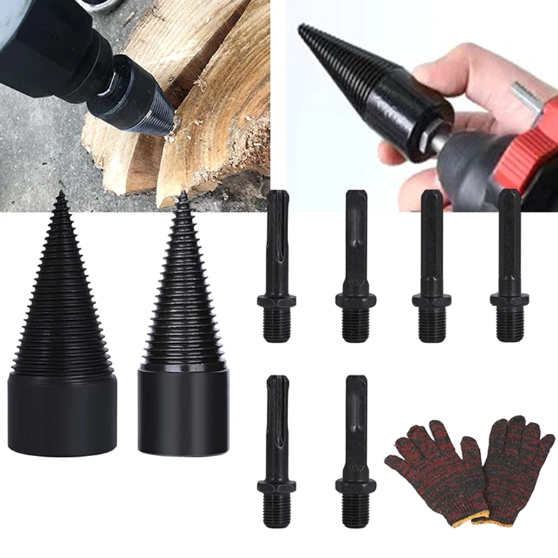 

32/42/50mm Wood Drill Bit Twist Firewood Splitting Drill Bit Wood Splitter Screw Cones Bit Square Round Hexagonal For Hammer