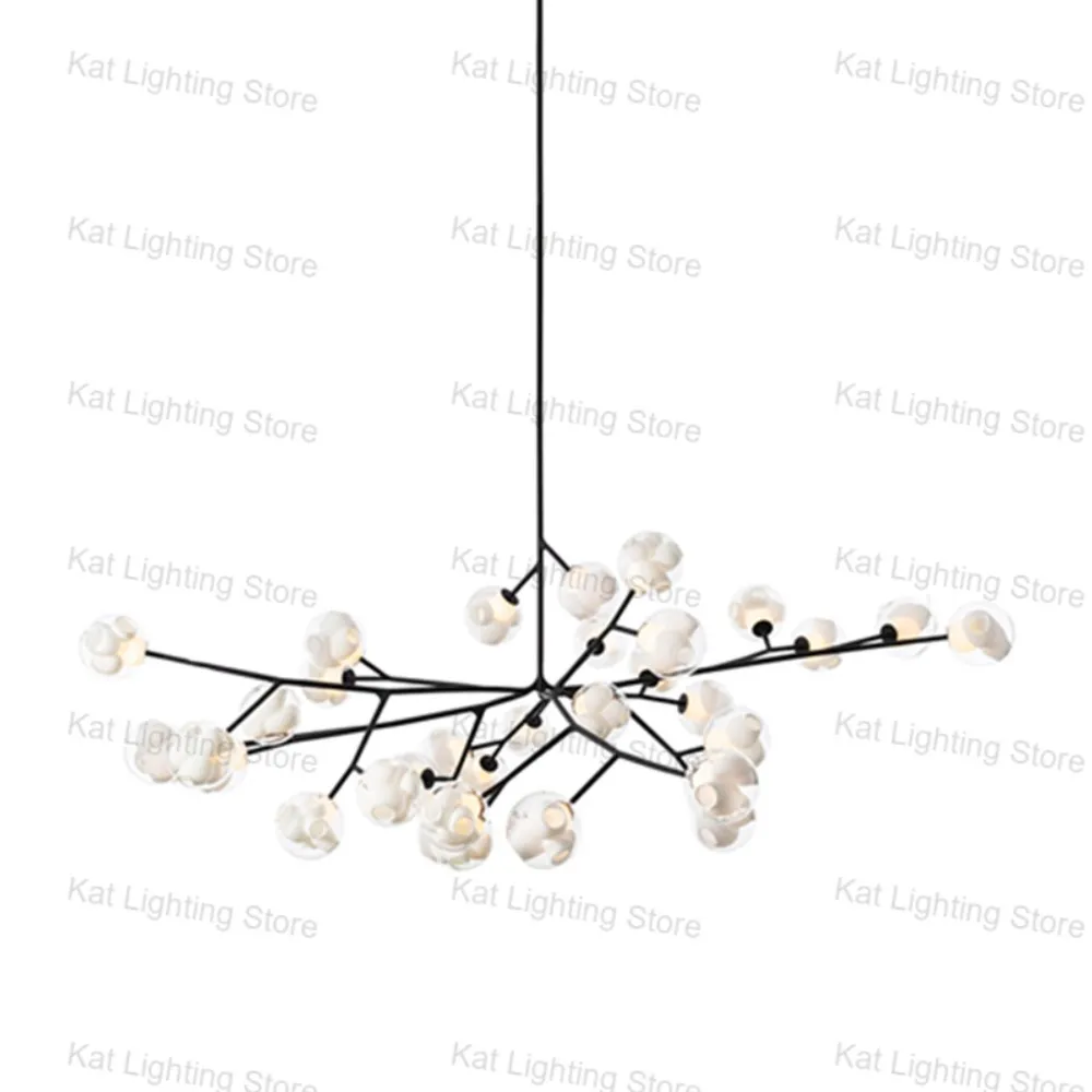 

Luxury Sphere Shade Glass Chandelier Lamp Gold Black Finish Lustre Dimmable Lighting for Dining Restaurant Ceilings