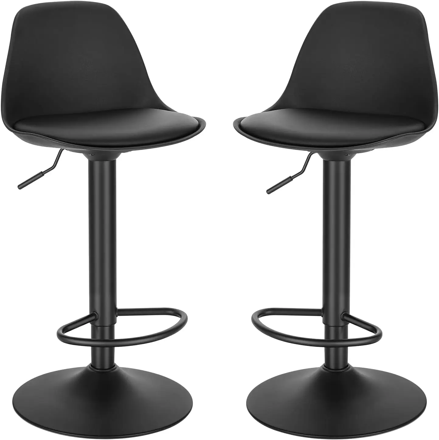 EUGAD 2PZ/SET 360 °   Sgabelli da Bar Wivel con Schienale e Poggiapiedi, Regolabili in Altezza per Cucina, Bar e Sala da Pranzo