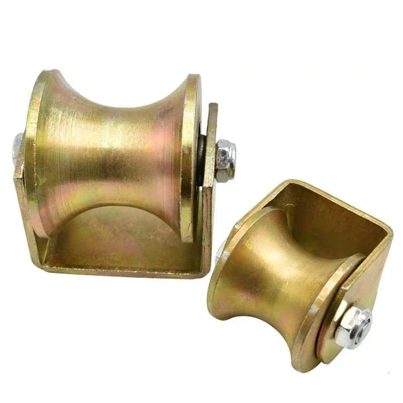 33mm 40mm 50mm Round Steel Pipe U-shaped Track Wheel Double Bearing Sliding Door Grooved Fixed Load Pulley