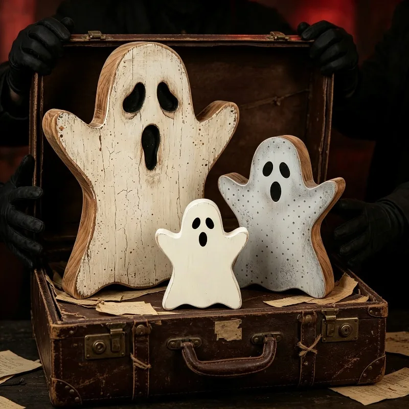 Photo Booth Prop Wooden Desktop Decorations for Halloween Desktop Party Decorations Autumn Party Center and Shelf Displays