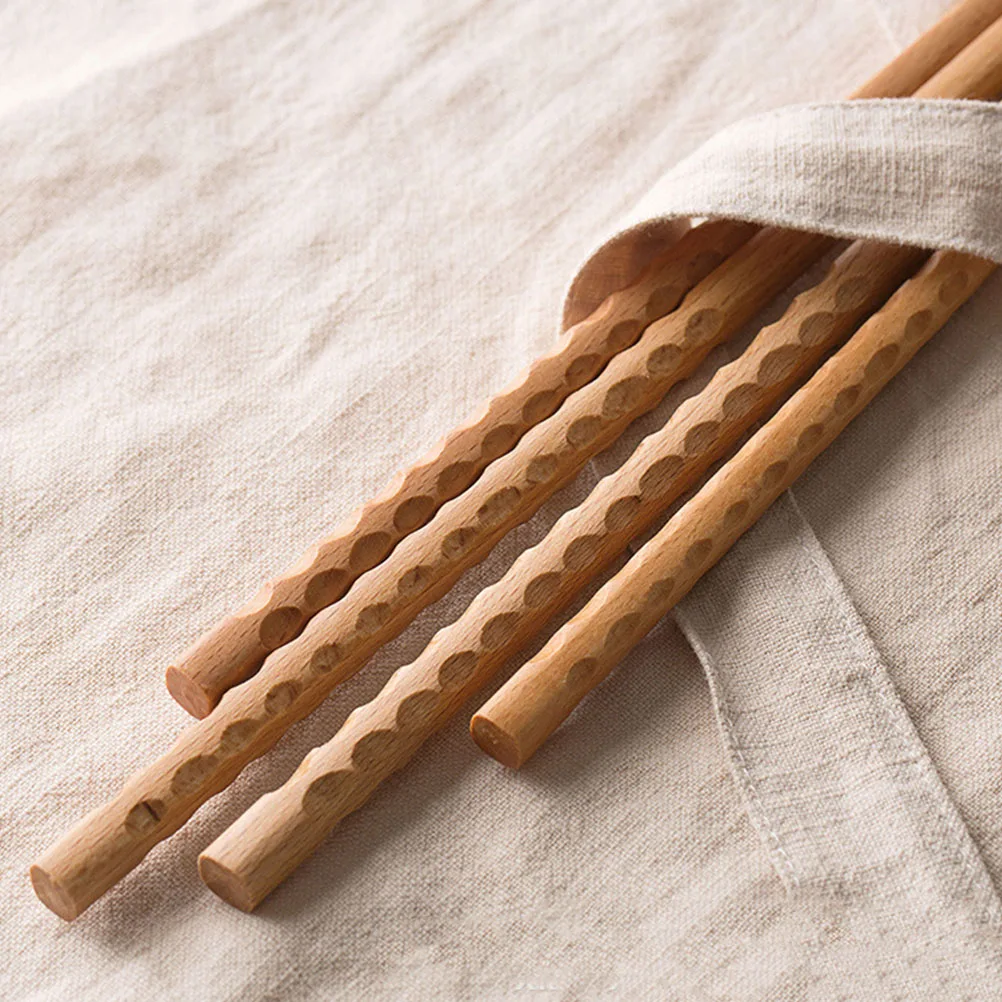 

4 Pairs Long Wooden Chopsticks Extra Length Hot Pot Frying Restaurant Cutlery Easy Clean Health Protective Storage Tools