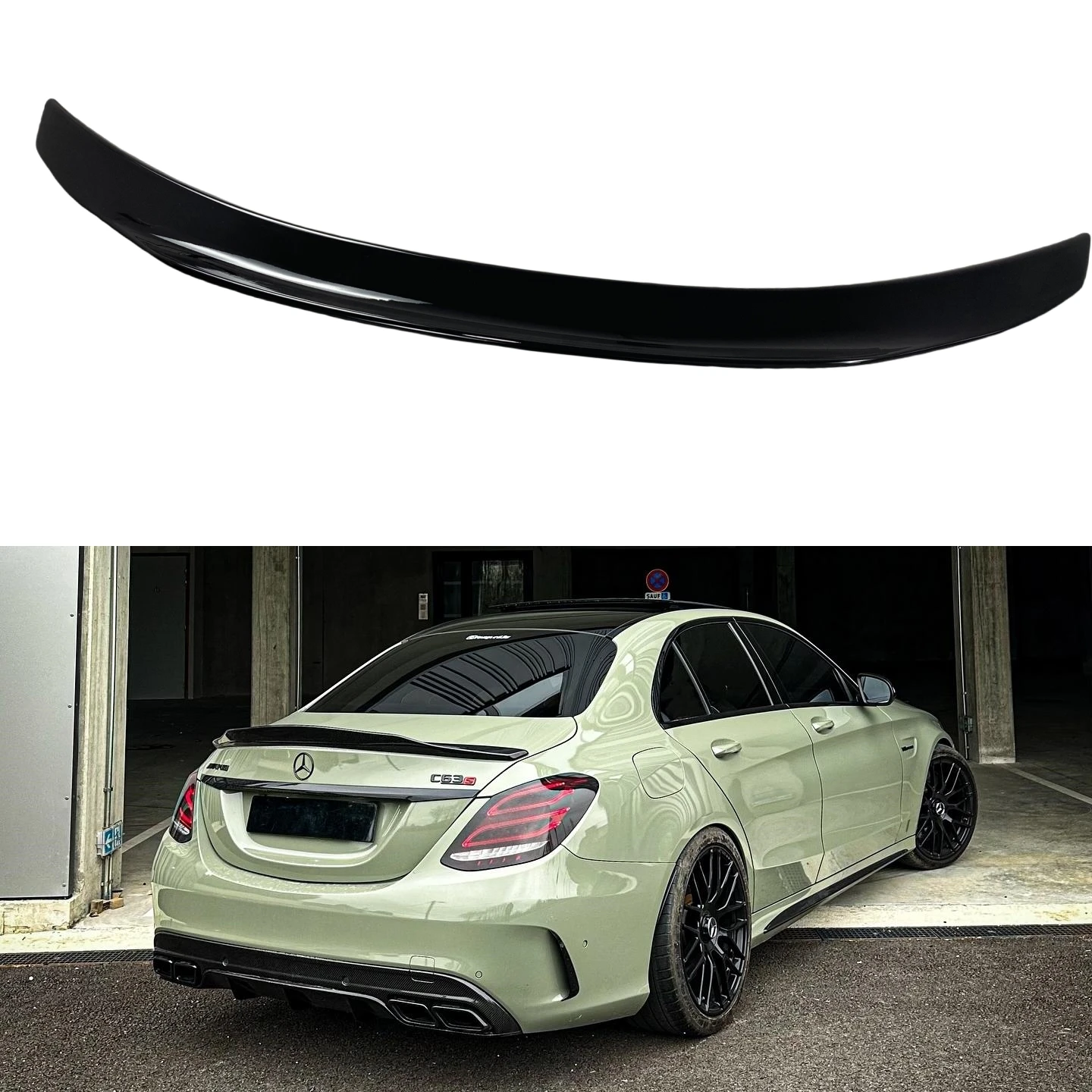 

Задний спойлер в стиле PSM, крылья для Mercedes Benz C-Class W205 C200 C250 C300 C43 C63 AMG-Line, 4-дверные крышки спойлера седана, обвесы