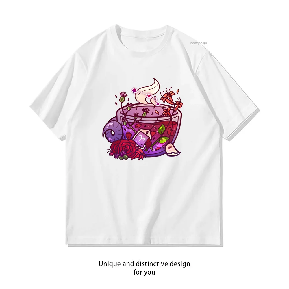 Aries Zodiac Teacup T-shirt woman man Casual cotton graphic t shirts Adult streetwear camisetas tops tee Short-sleev