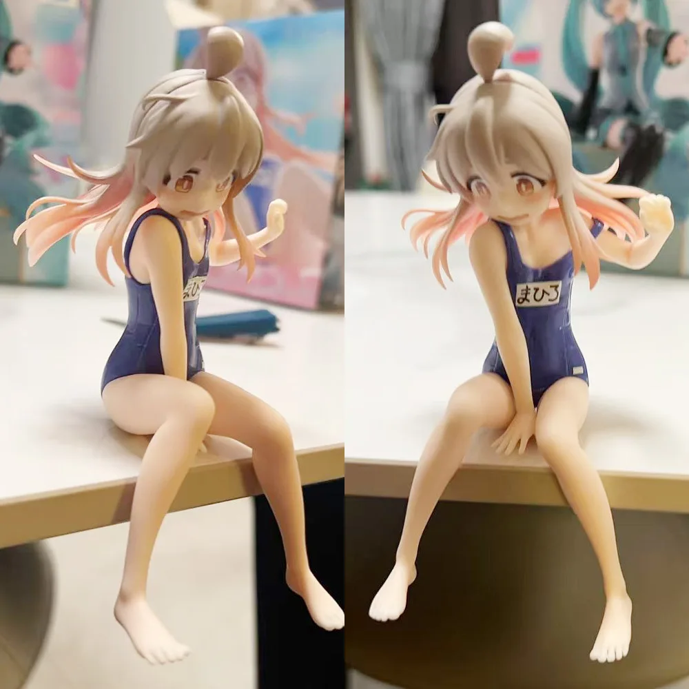 Anime-Figur Mahiro Oyama Onimai im Badeanzug, PVC-Katzenfrau-Modell, sitzend, Desktop-Ornament, PC-Gehäuse-Dekoration für erwachsene Sammler