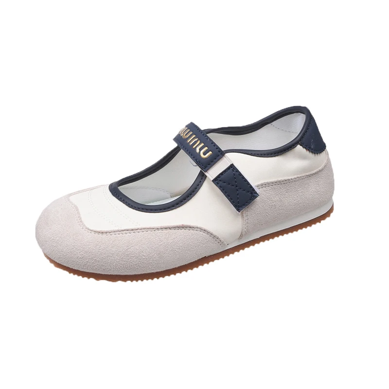 

2026 Adhesive Flat Bottom Mary Jane Ballet Casual Shoes Women's New 2025 Retro All-Match Slip-On Summer Low Heel Rubber Outsole