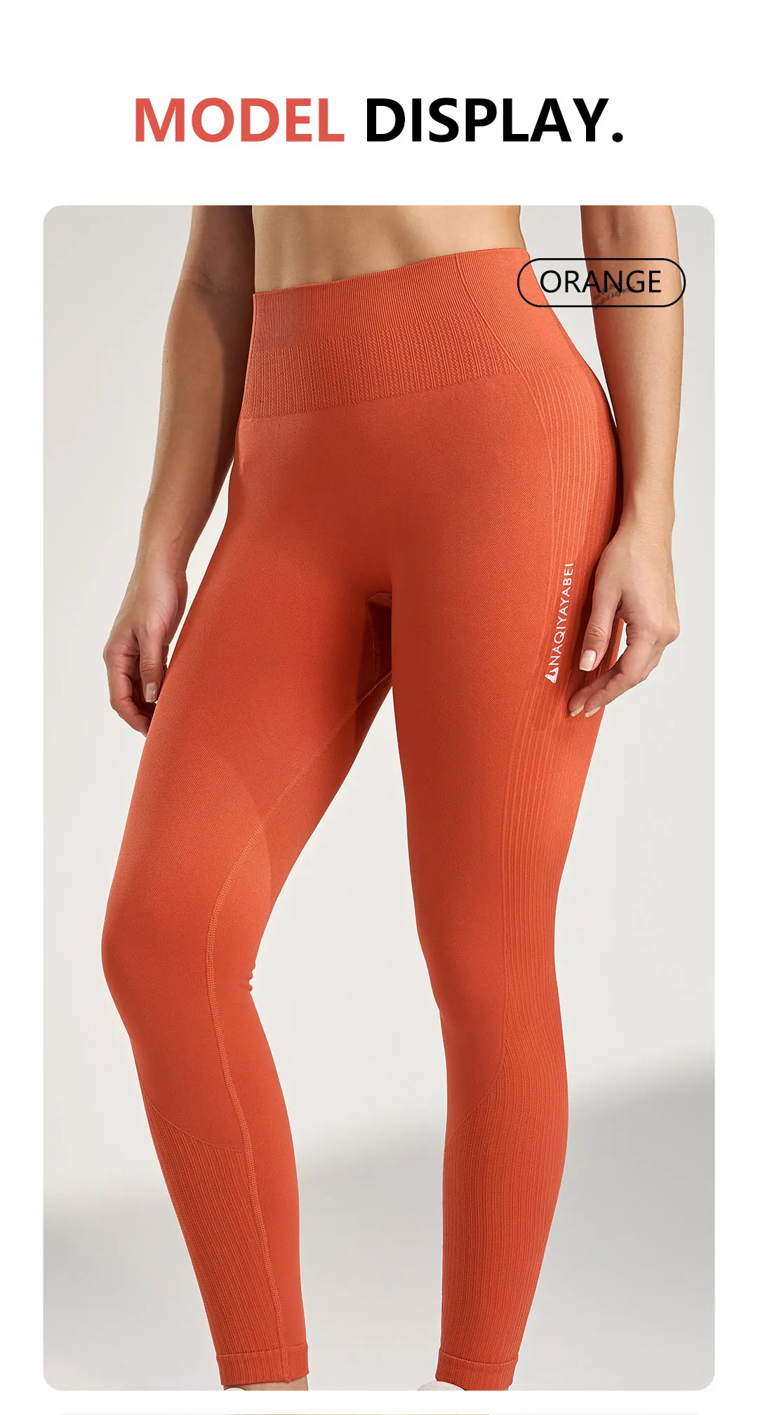 Einfarbige Leggings für Damen, Fitnessstudio, Laufen, Yoga-Hose, lange Hose, hohe Taille, Bauchstraffung, Stretch-Jogginghose, sieben Farben – Detail 8