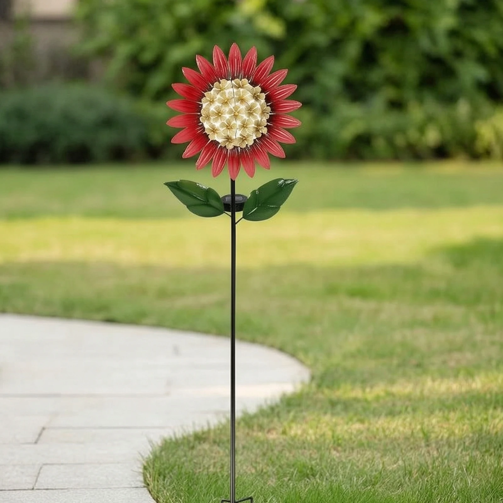 Solar Garden Stake Lights Outdoor Solar Floral Lights Garden Stake with Floral Metal Energy-Efficient for Lawn, Patio