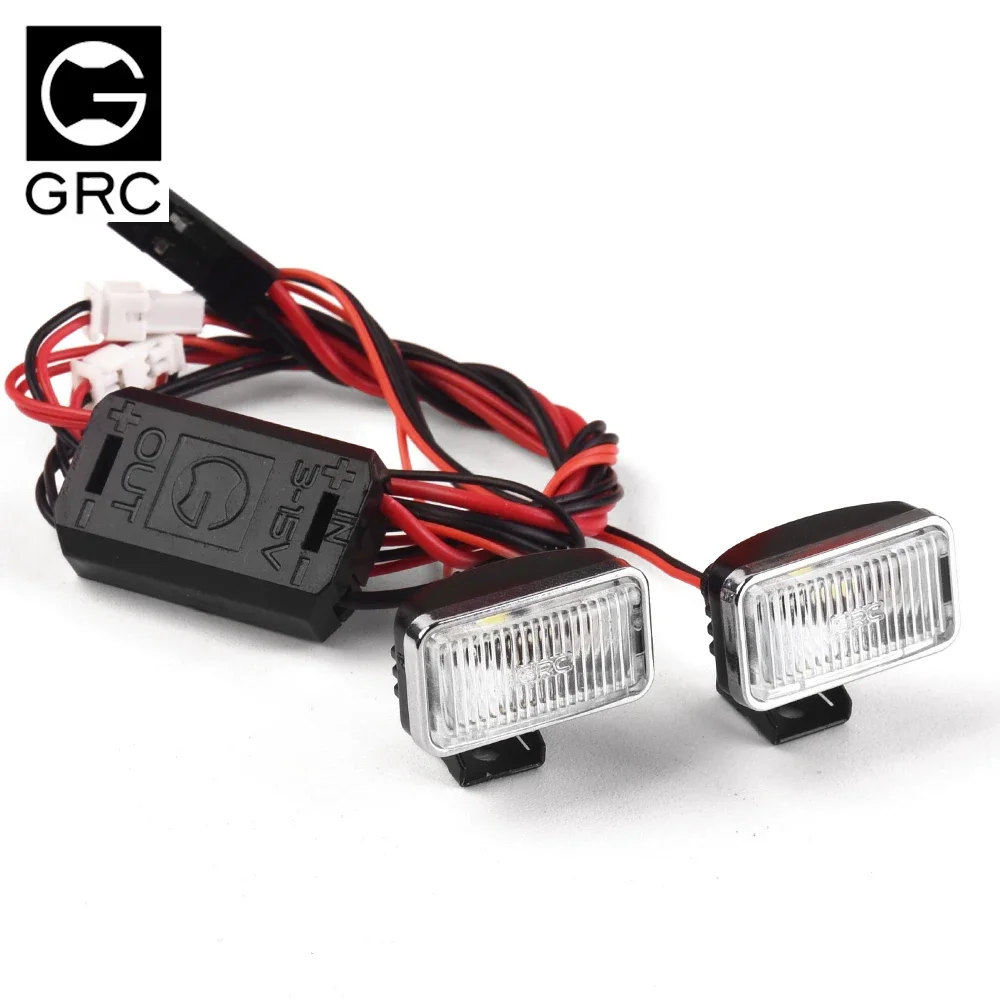 GRC 20mm Rectangle Spotlights Square Led Lights Searchlight for 1/10 RC Car TRX4 Defender Bronco SCX10 JK D90 D110 #G157UY/W