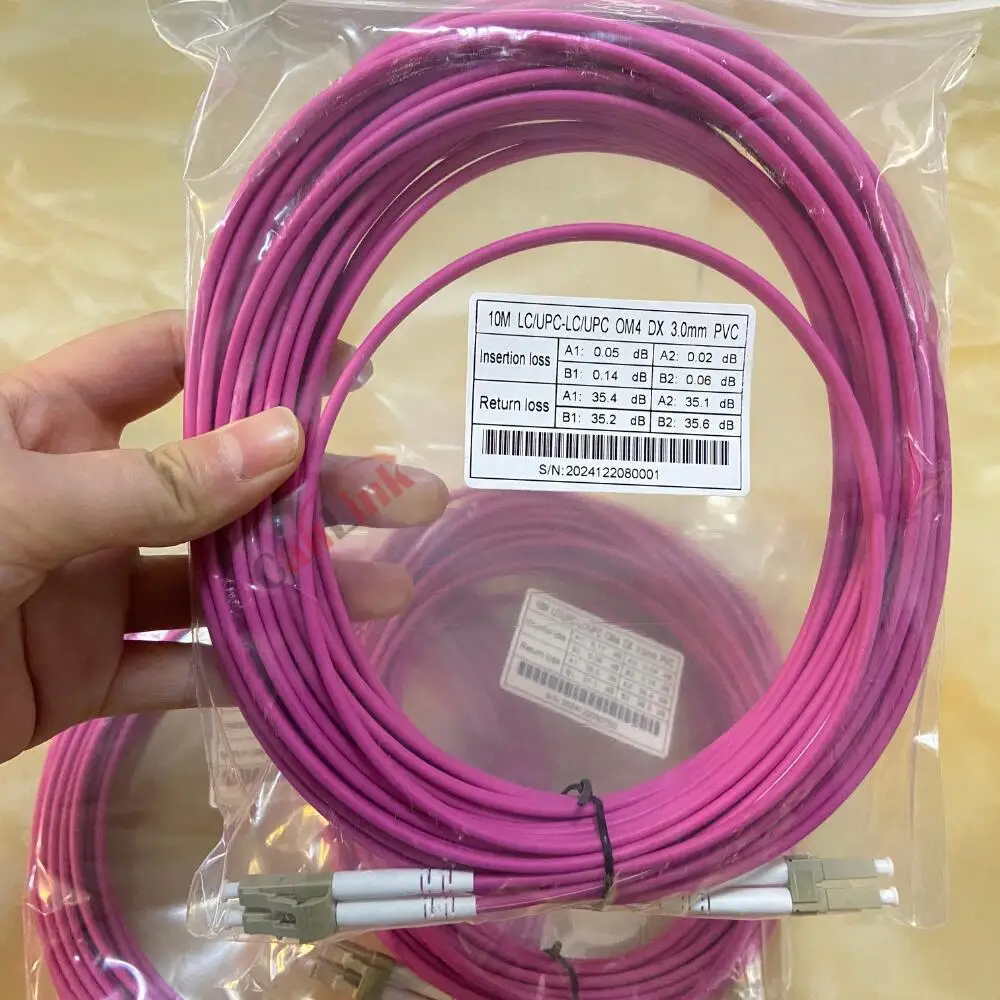 OM4 10 Gigabit Multimode Optic Patch Cord 10/20 M 50/125 2.0/3.0mm 2 Core Duplex Fiber Jumper Pigtail