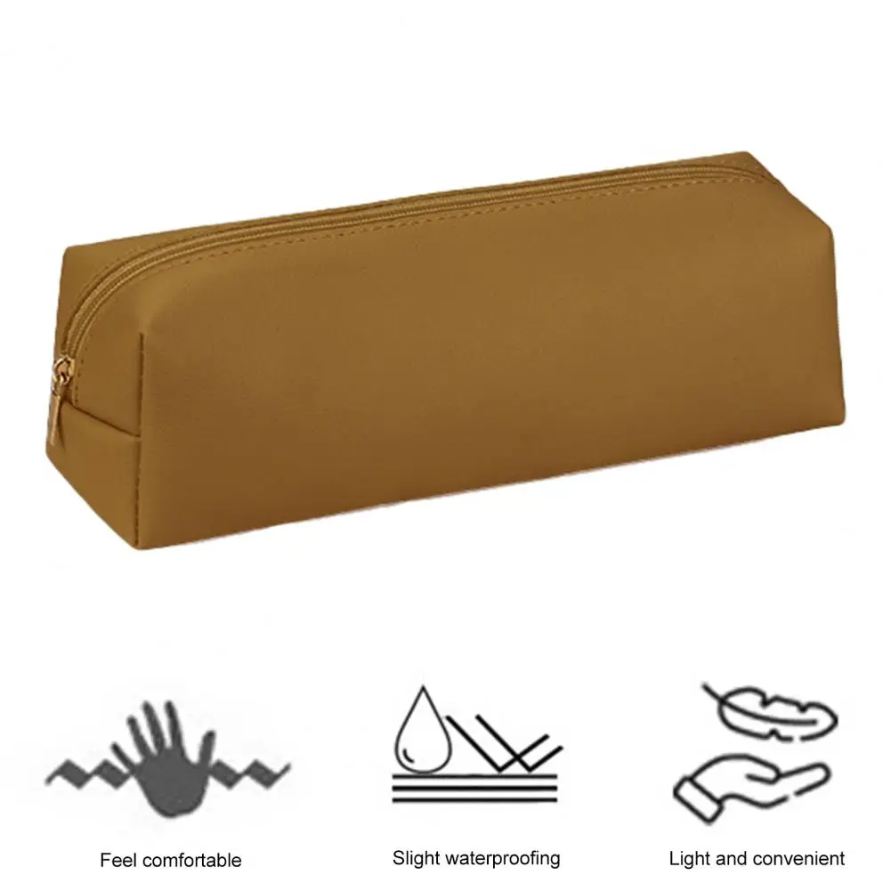 Durable Pencil Case Portable Pencil Bag Durable Faux Leather Pencil Case with Smooth Zipper Compact Portable for School