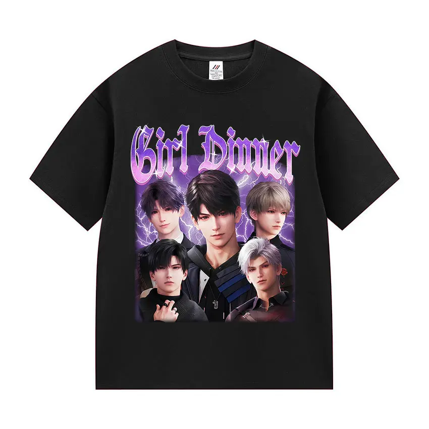 

Забавная футболка с рисунком для ужина «Любовь и глубокое пространство», мужская мода, футболки с короткими рукавами для косплея, летняя одежда, хлопковая футболка