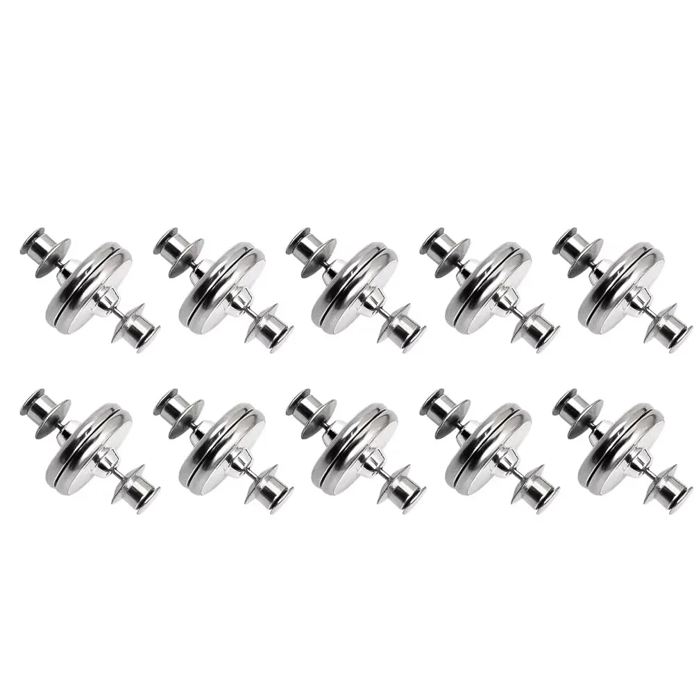 

10Pairs Detachable Magnetic Button Clips Strong Magnetic Metal Material Magnetic Buckle Tie-backs Nail-free Wall Mounted