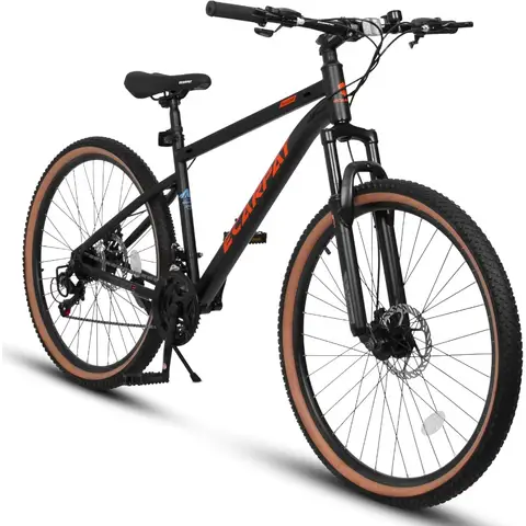 24 26 27.5 Inch Wheel Mountain Bike 21 Speed MTB Bike with Full Front Suspension Steel Frame and Dual Disc Brakes Adult Mens Ou