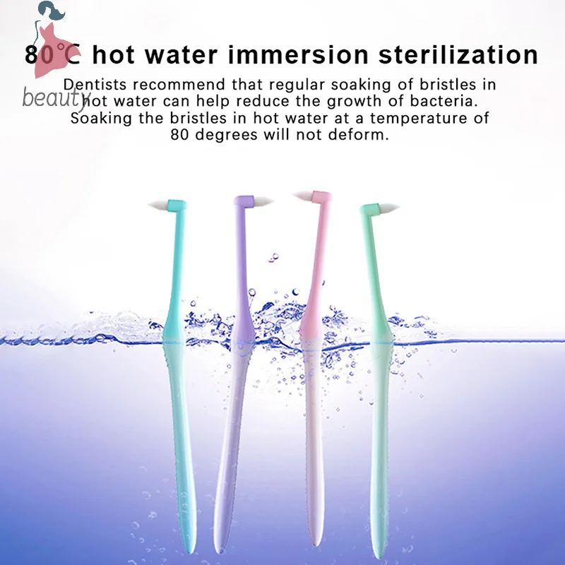 Зубная щетка с небольшим заостренным кончиком, мягкая с ортодонтическим наконечником, инструмент для ухода за полостью рта, маленькая головка для чистки между зубами