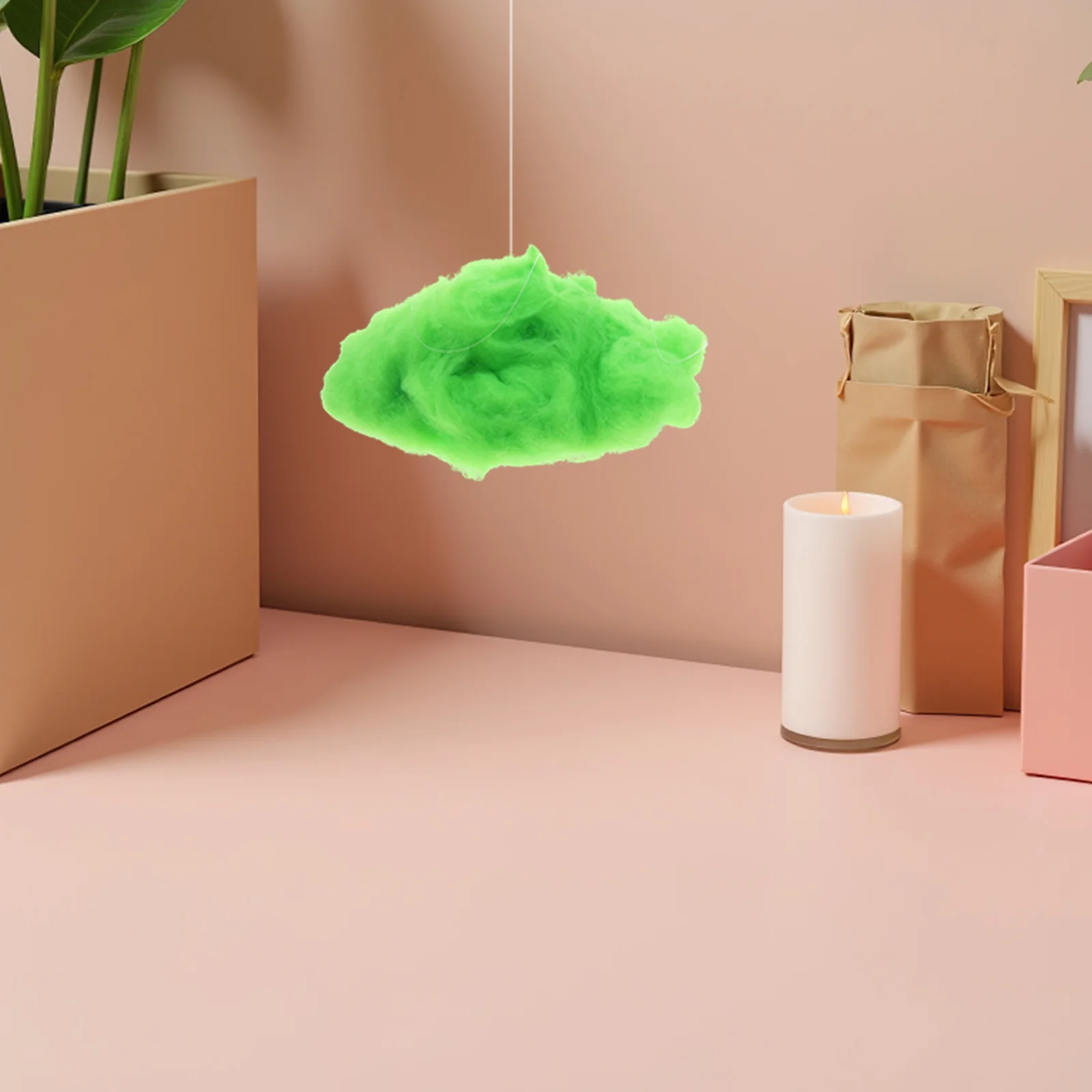 

4Pcs Light Green Artificial Cloud Decor Elegant Hanging Party Wedding Room Ceiling Decoration Fake Cloud for Your Room