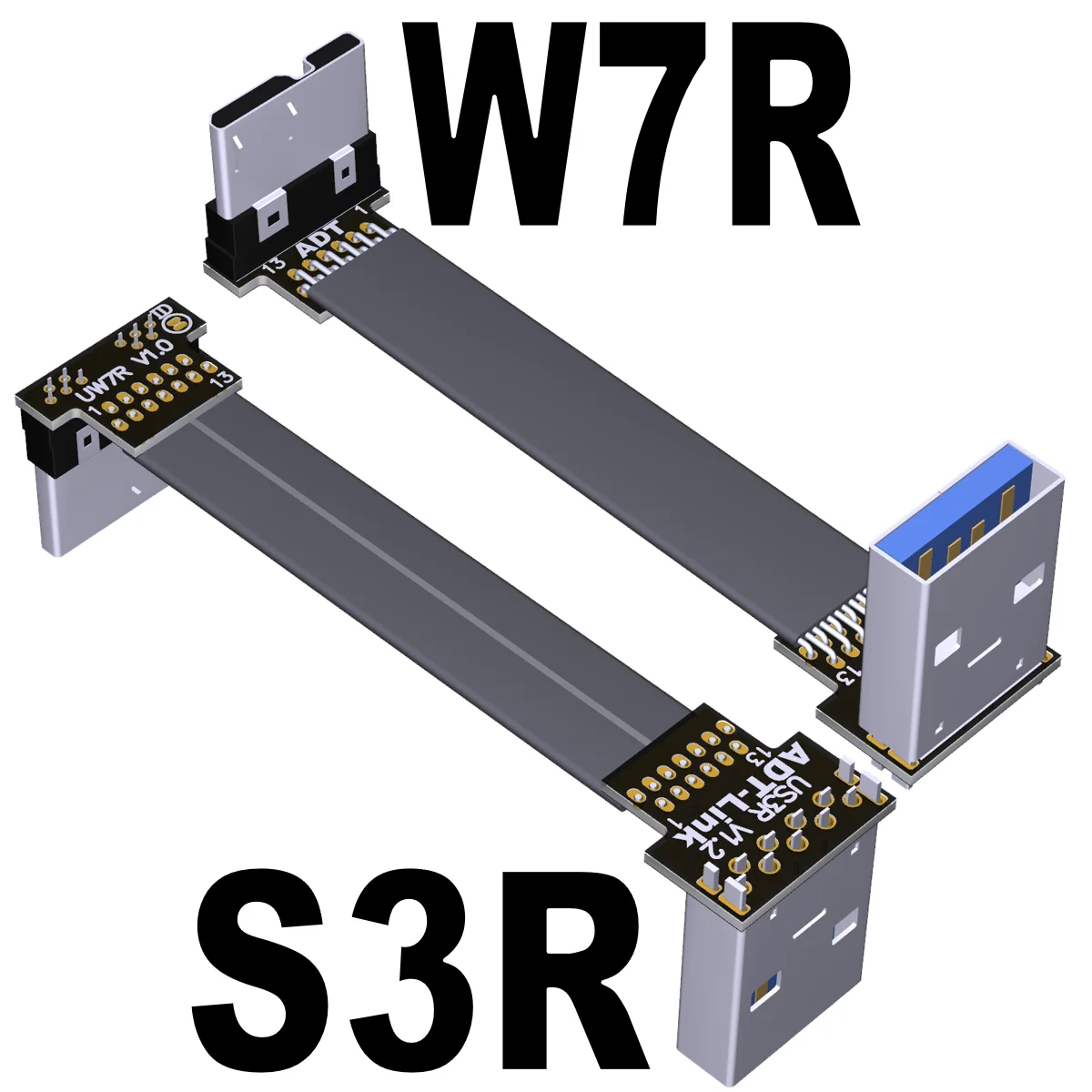 USB 3,0 Stecker zu Stecker flaches dünnes Kabel Typ A Konvertierung Micro-B Doppel winkel ADTLink