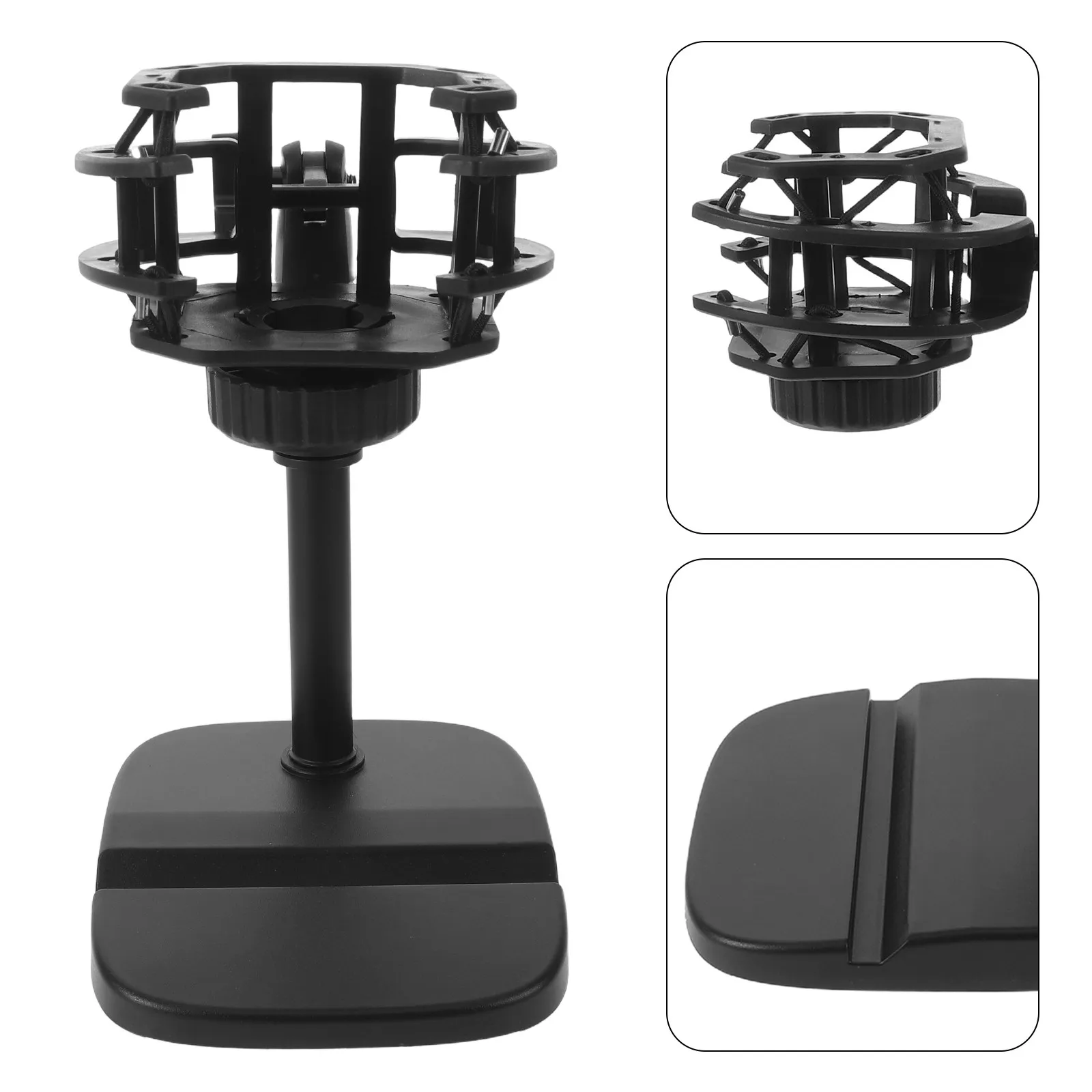 Shock Mount Desktop Microphone Stand Height Adjustable Table Mic Holder Riser for Podcast Studio Recording Streaming 2.2cm Dia