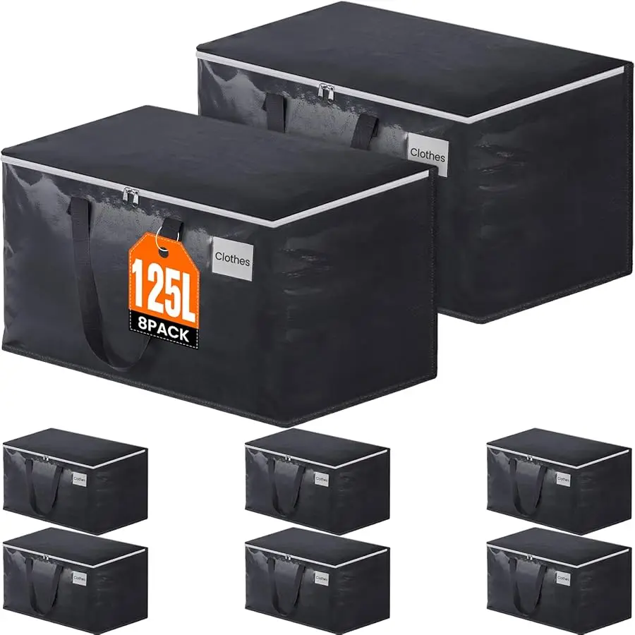 

Moving Bags Heavy Duty with Strong Zippers and Handles Collapsible Moving Supplies, Storage Totes for Packing & Moving Storing 1