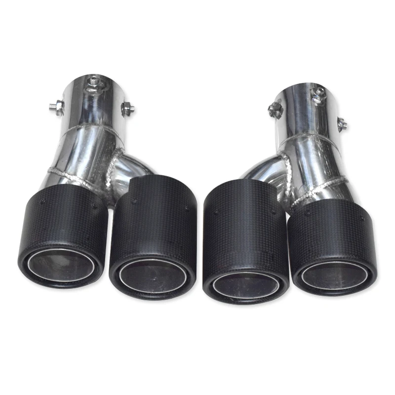 1 Pair Stainless Steel Exhaust Tip Carbon Fiber Car Exhaust Muffler For G20 G28 330i 325i 320i 3 Series 2020 Tailpipe Nozzle