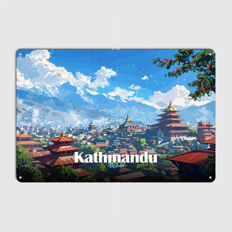 카트만두 도시 풍경 여행 포스터 금속 틴 사인 실내 야 - Home Decor Kathmandu 리뷰 및 가격