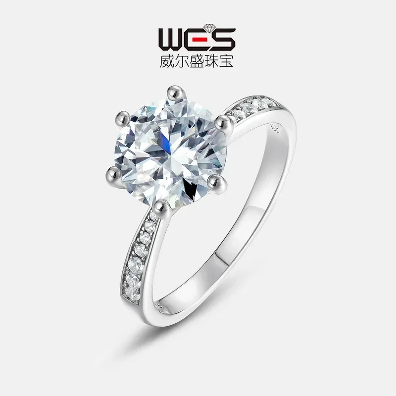 

Pigeon Egg Brilliant Moissanite Ring for Women 18K Gold Inlaid with Colored Baby Stones PT950 Platinum Diamond Ring