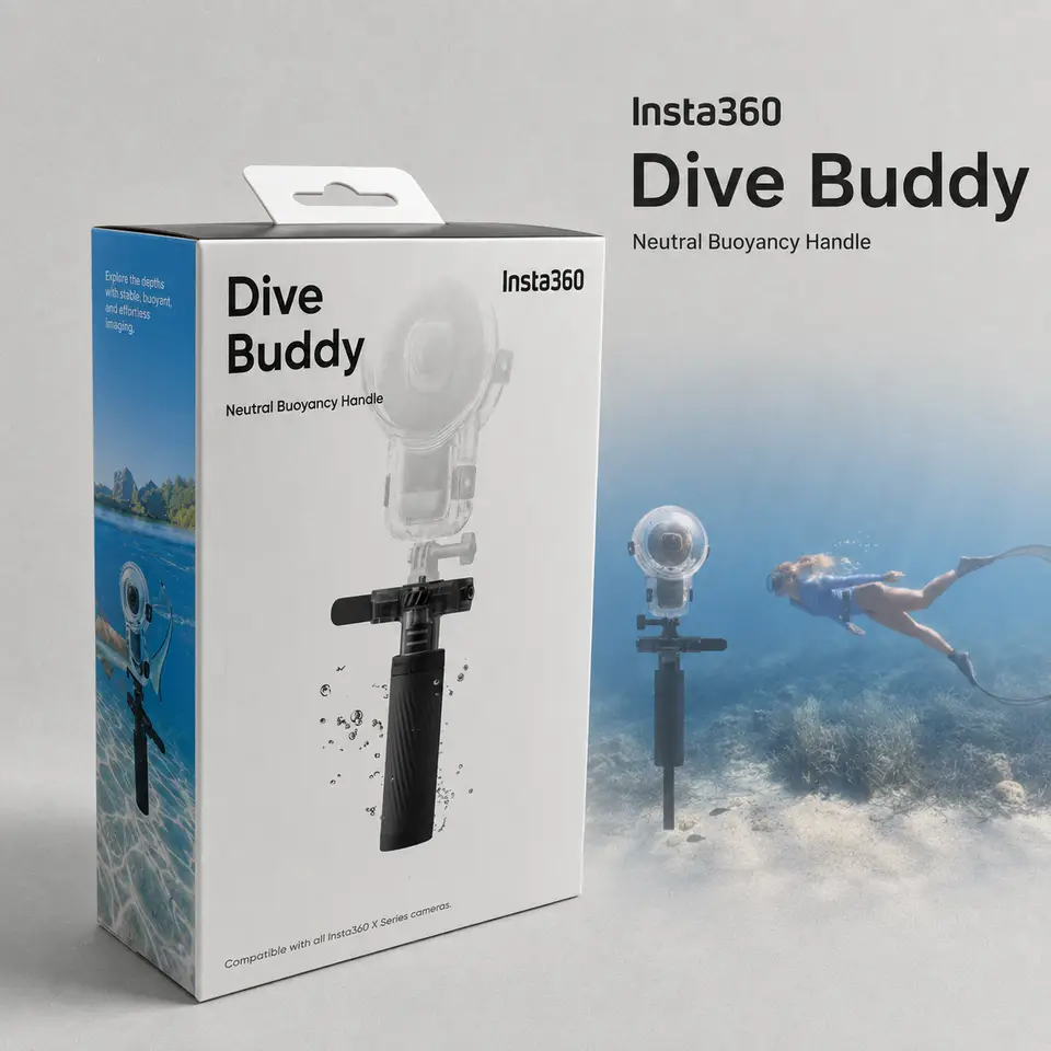 مقبض طفو محايد Insta360 Dive Buddy لكاميرات X6 X5 X4 Air X4، مقبض عائم تحت الماء حتى عمق 50 متر لكاميرا الغوص 360