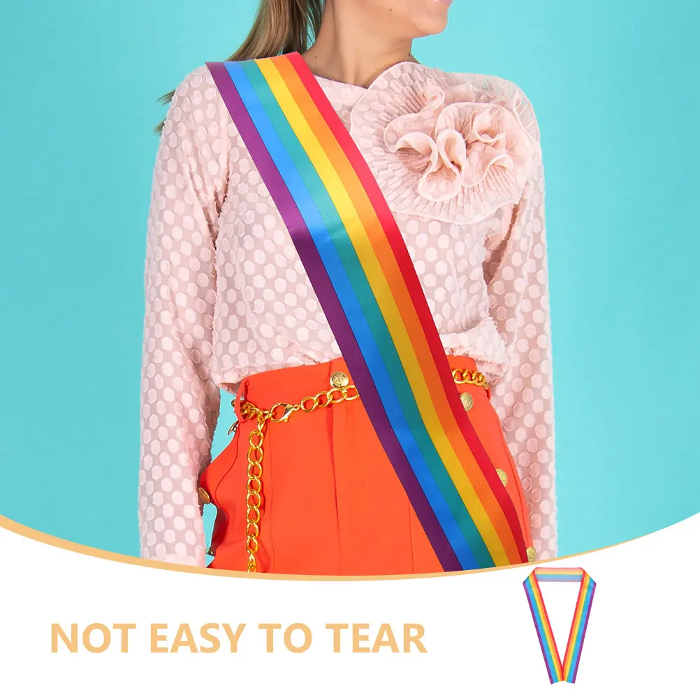 

1pc Rainbow Sash Colorful Party Pride Accessory Durable Cloth Shoulder Belt For Pride Parade Lesbian Gay Event Supplies