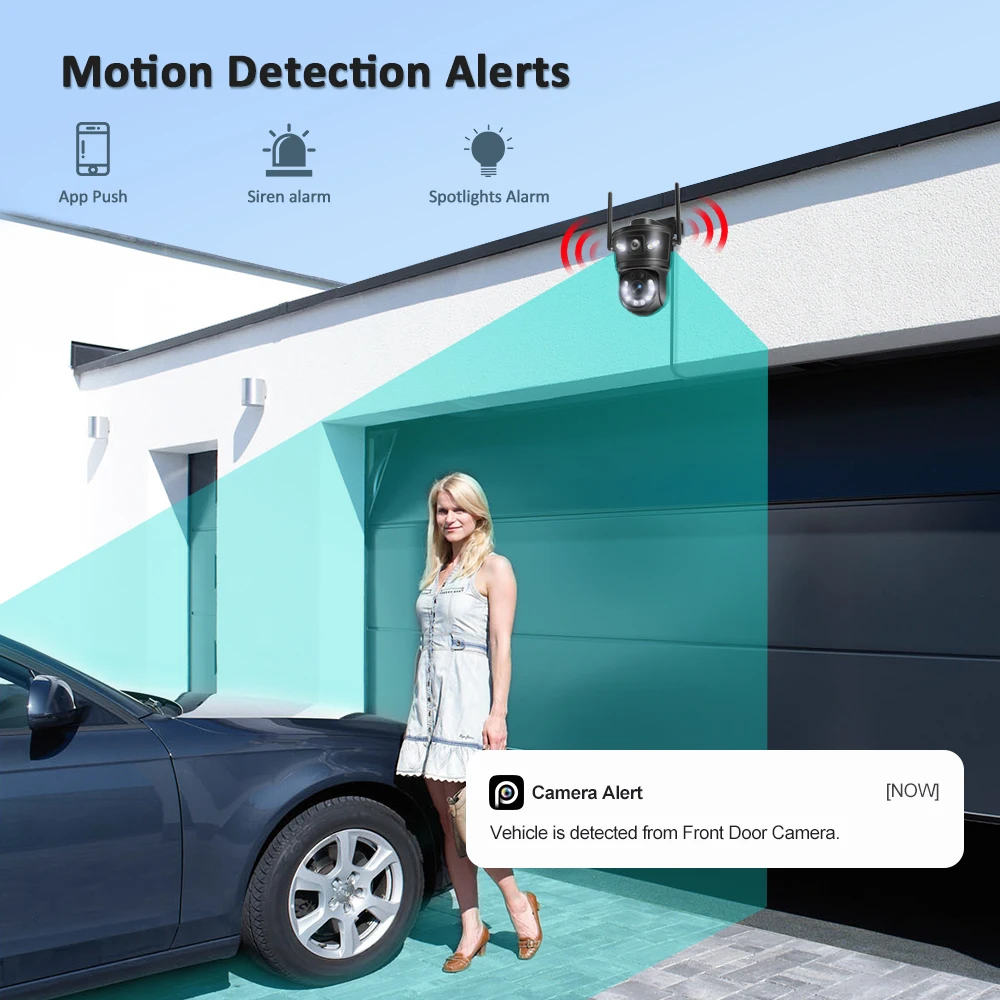 4K 8MP واي فاي كاميرا IP عدسة مزدوجة شاشة مزدوجة 4X التكبير PTZ كاميرا الأمن تتبع السيارات الذكية اللاسلكية CCTV مراقبة الفيديو #3