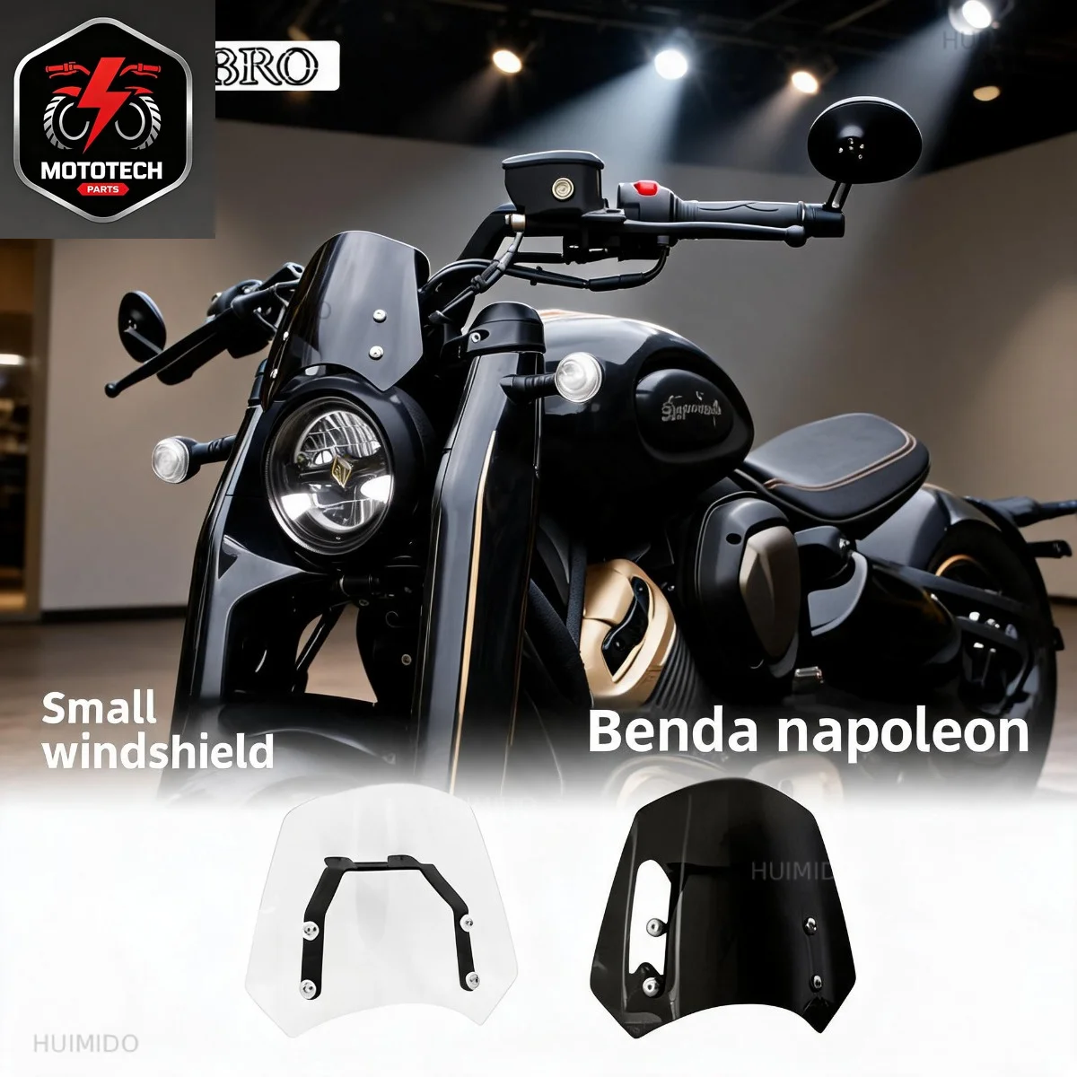 ApplicableBenda Napoleon 450 modified small windshield front windshield transparent large lampshade