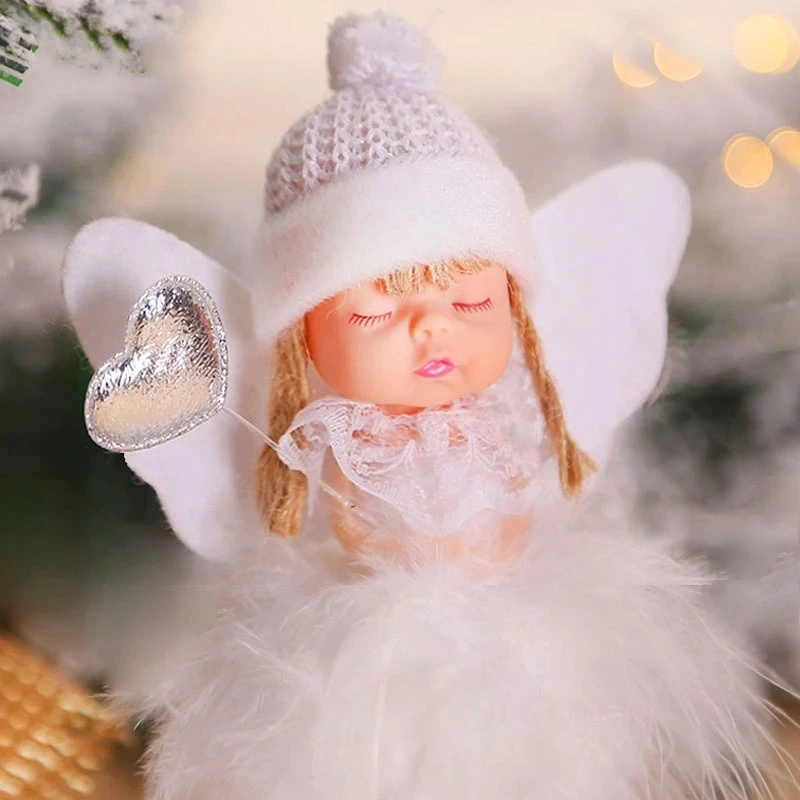 Pink Cute Angel Doll 2023 New Year Gift Xmas Tree Ornament Noel Christmas Decoration for Home Kids Natal Navidad 2022 Decor