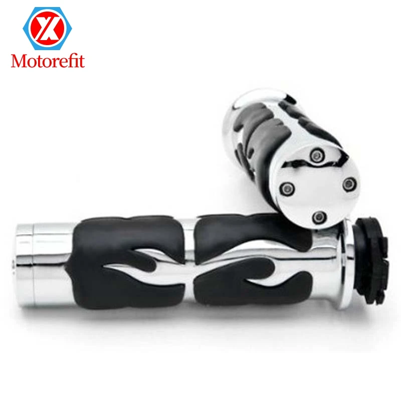 

Moto Handle Flame Rubber Grip Handle Bar Grip CNC Aluminum Alloy Handle Grip for Sportster XL883 1200