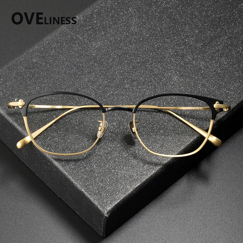 

Оправа для очков из чистого титана, женская, ультралегкая, винтажная, круглая, мужская, высококачественная, в стиле ретро, японские очки