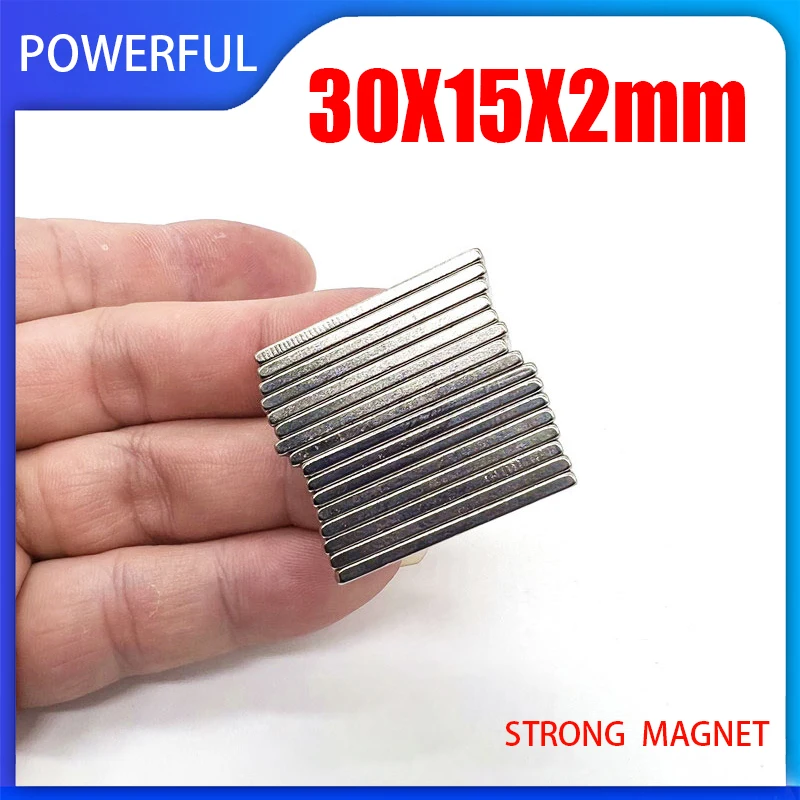 

2~100PCS 30x15x2mm Block NdFeB Neodymium Magnet N35 Super Powerful Imanes Permanent Magnetic Disc 30*15*2mm Strong Magnet