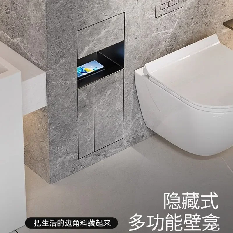 For Bathroom Stainless Steel Niche Embedded Tile Seamless Hidden Shelf Customization Waterproof Rustproof Toilet Storage